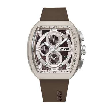 Jam Tangan Pria Expedition EXP Chronograph EX 6782 MCRSSBOBO-EC Eco Ceramic Brown Dial Brown Rubber