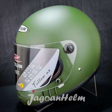 ZEUS HELM ZS816E SOLID | FLAT GREEN | RETRO ZS 816E CLASSIC ZS-816E L