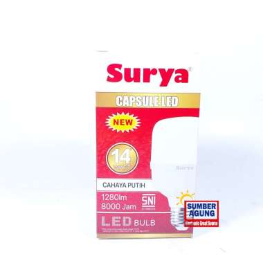 Surya Lampu Capsule LED 14W Cahaya Putih 14 Watt 1280lm 8000Jam Bulb SNI E27 Terang Awet