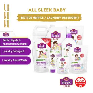 Lakuku - Sleek Baby Sabun Pembersih Botol Susu dan Detergent Cair Laundry Baju Bayi Sleek Baby Laund