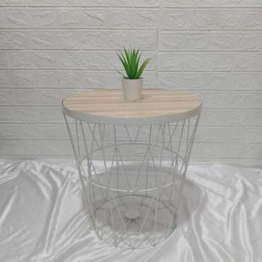 ND DECORATION Meja Topaz Meja Bulat Besi Kayu Minimalis Furnishing Meja Informa Meja Besi Minimalis