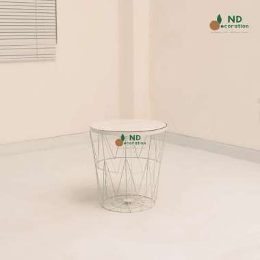 ND DECORATION Meja Topaz Meja Bulat Besi Kayu Minimalis Furnishing Meja Informa Meja Besi Minimalis