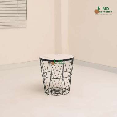 ND DECORATION Meja Topaz Meja Bulat Besi Kayu Minimalis Furnishing Meja Informa Meja Besi Minimalis