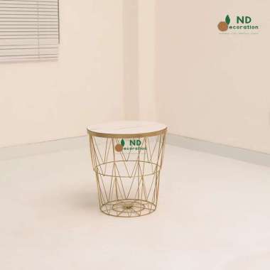 ND DECORATION Meja Topaz Meja Bulat Besi Kayu Minimalis Furnishing Meja Informa Meja Besi Minimalis 