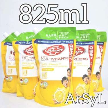 Lifebuoy Sabun Mandi Cair Refill Multivitamin 825ml - Lemon Fresh