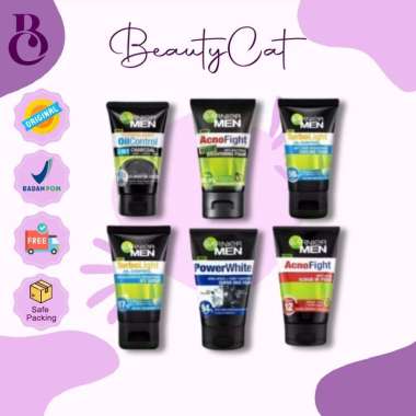 GARNIER MEN FACIAL FOAM PENCUCI MUKA UKURAN 100ML | FACIAL WASH | WASABI | AGNO FIGHT | CARCOAL anti