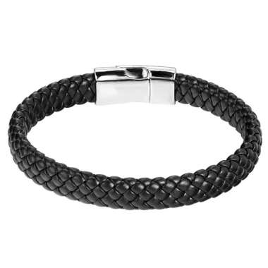 ROME PU LEATHER BRACELET gelang tali gelang pria gelang kulit + FREE BREWYN POUCH BLACK