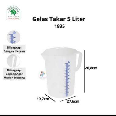 Green Leaf Gelas Takaran Air Scarlett/ Gelas Ukur Plastik Food Grade 5 L 1835