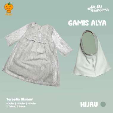 PLEU Gamis Alya | Dress Gamis Anak Perempuan Usia 6 Bulan-3 Tahun 12 bulan Hijau