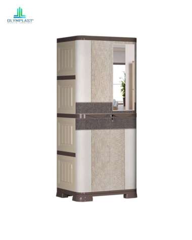 Olymplast Lemari Pakaian Plastik 2 Pintu SCOC 2 Leather Fabric - Lemari Penyimpanan Pakaian Furnitur