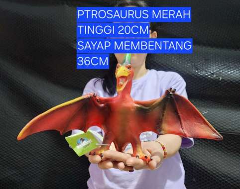OEM MAINAN DINOSAURUS KARET BESAR BERSUARA DINO TYREX BRONTOSAURUS GODZILLA PTRO MERAH
