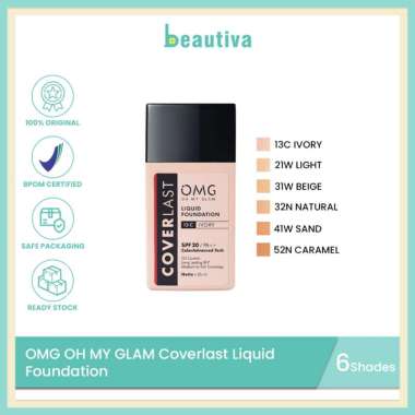 OMG OH MY GLAM Coverlast Liquid Foundation 41W Sand