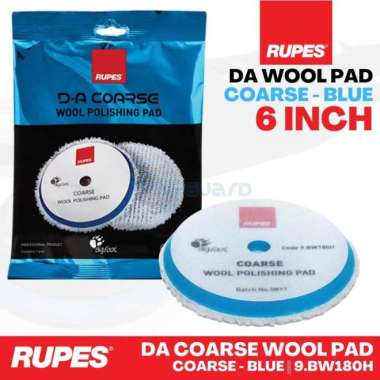 RUPES Blue Wool Pad Coarse 6" inch BW180H, Busa Mesin Poles 6inch