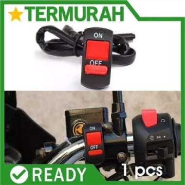Saklar / Power Switch On / Off Lampu Motor Stang Outdoor Tombol LED