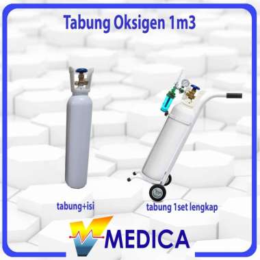 (Reguler) Tabung Oksigen Lengkap 1m3 (siap pakai) / Tabung Oksigen Kesehatan 1m3 tabung 1 set