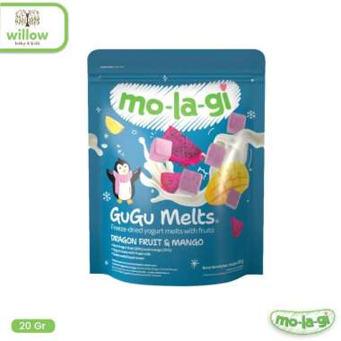 Snack Anak - Molagi Gugu Melt Freeze-Dried Yogurt Melts W/Fruit 20Gr Dragon Fruit & Mango