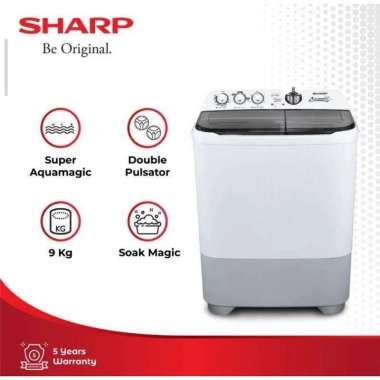 SHARP MESIN CUCI 9KG 2 Tabung EST96CL