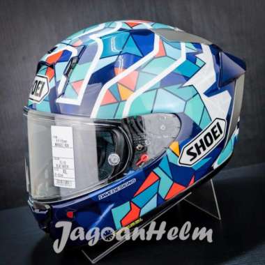 SHOEI HELM X15 MARQUEZ BARCELONA TC10 | BLUE GREEN | XFIFTEEN SNI L