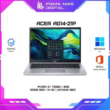 Acer Aspire Go 14 AG14-21 Laptop Ryzen 3 8GB/512GB SSD 14" Silver