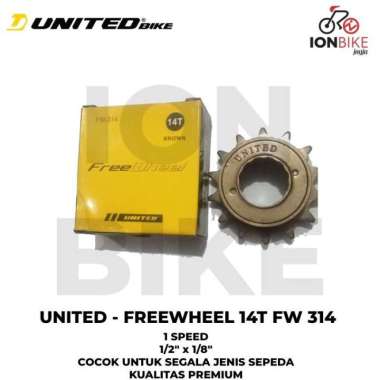 Freewheel United 14T 1 Single Speed 14 T Gear Belakang Sepeda BMX Mini