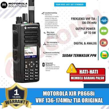 MOTOROLA Xir P8668i XiR P8668i Vhf Tia Digital Analog HT Motorola Original