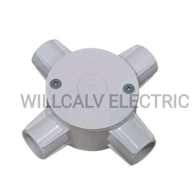 BOSS T-dus putih cabang 2 3 4 20mm / T dus putih kaki 2 3 4 20mm BOSS T dus putih cabang 4
