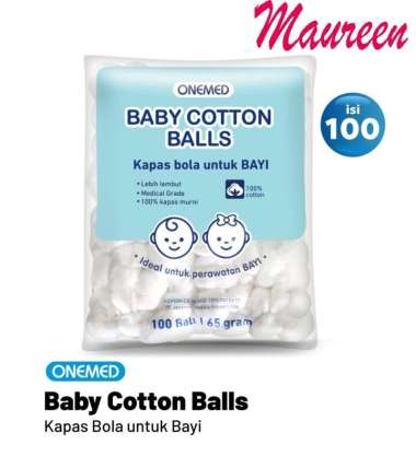 Kapas Bola Bayi Onemed Cotton Ball Baby 1 Pack Isi 100 Ball