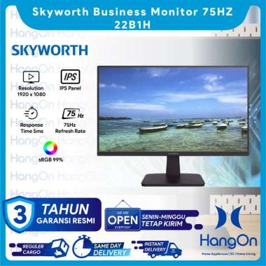 Skyworth 22B1H Business Monitor 22 Inch 75Hz IPS Panel 22" + Packing Kayu
