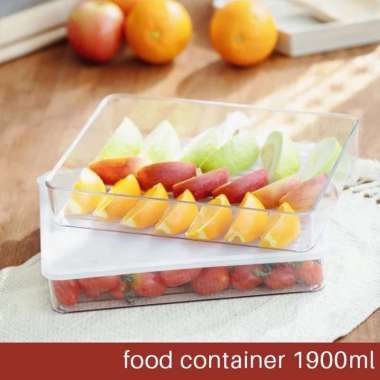 Food Container Flat 1900ml (27x20x5 cm) - Kotak Makanan Penyimpanan Kulkas Fridge Refrigerator Box M
