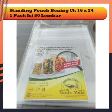 Standing Pouch Bening / Plastik Kemasan Makanan Berdiri Klip 16 x 24 | 16 x 30 | 20 x 29 16x24