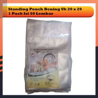 Standing Pouch Bening / Plastik Kemasan Makanan Berdiri Klip 16 x 24 | 16 x 30 | 20 x 29 20x29