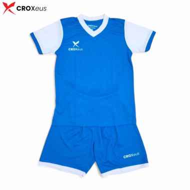 Croxeus - Jersey Bola Anak Anak SSB Motif Terbaru Baju Futsal Anak L Biru Kuning