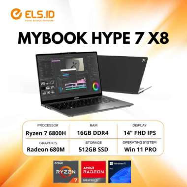 Axioo MyBook Hype 7 X8 AMD Ryzen 7 6800H 16GB SSD 512GB 14" FHD W11 PRO