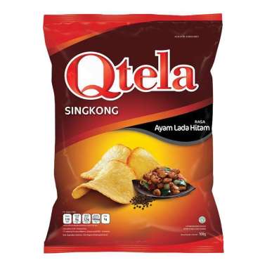 Qtela keripik singkong ayam lada hitam / rumput laut 100 gram ayam lada hitam