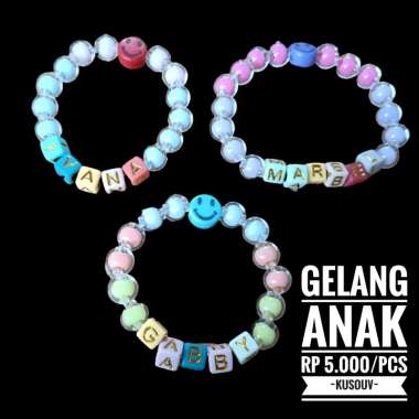 Gelang Anak/Gelang Manik/Gelang Nama/Gelang Karet