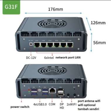 Industrial Mini PC G31F Intel Core i5 1245U 6 Port LAN 2.5G Intel i226V Support PFSense Mikrotik X86