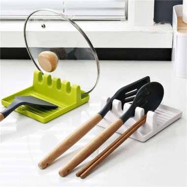 Holder Tatakan Tempat Spatula Sendok Sumpit Tutup Panci Alat Masak Putih
