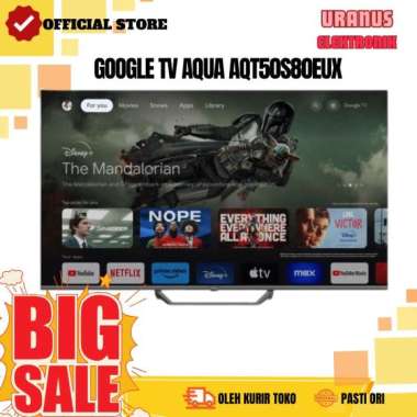 Android TV AQUA AQT50S80EUX 50 Inch Qled 4K UHD HDR ( Bukan Samsung 50Q60D )