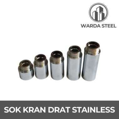 Sok Kran Stainless 1/2" - Sambungan Pipa Nepel Sock Drat Dalam Luar 1/2 Inch 5cm (50mm)