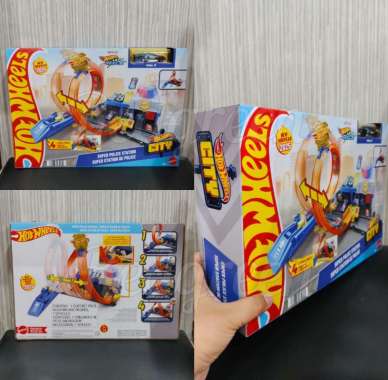 mainan anak koleksi track hotwheels city super police station 2025 track jalan hotwheels