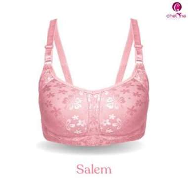 Chelyne BH Kemben Harian V807 Tanpa Kawat Penyangga - Brukat Emboss Super Soft - Full Cup Daily Bra 
