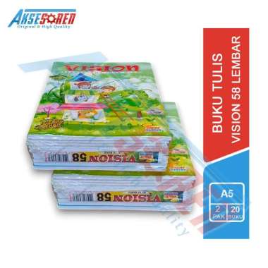 Aksesoren Buku Tulis Sekolah Vision [Isi 58 Lembar/20 Buku/2 Pack] / Write Book / Alat Tulis Sekolah