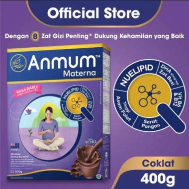 Anmum materna susu ibu hamil rasa coklat / vanila / strawberry white coklat 400 gram coklat