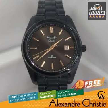JAM TANGAN WANITA ALEXANDRE CHRISTIE ANALOG ORIGINAL STAINLES BLACK 8660 AC 8660 AC8660 ACF8660 CT