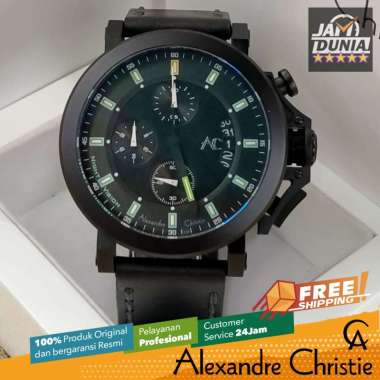 JAM TANGAN PRIA ALEXANDRE CHRISTIE ORIGINAL CHRONO KULIT JAM AC ORI FULL BLACK 9200 AC 9200 AC9200 A