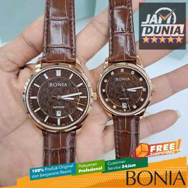 JAM TANGAN COUPLE BONIA SAPPHIRE ORIGINAL BROWN ROSE GOLD BONIA BNR192-2337 AND BONIA BNR192-2332 JA