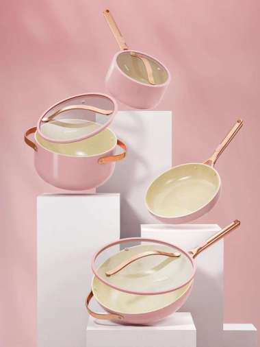 Mecoo Most Aesthetic Premium Non-stick Cookware Set 7 PCS Granit SGS FDA LFGB Sertifikasi PFOA Free