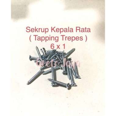 ( 6x1 100bj ) Sekrup Trepes 2.5cm 2.5 cm Skrup Taping Kepala Rata Datar 6 x 1 Tapping Alumunium 1” N