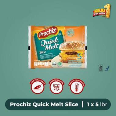 CHEDDAR CHEESE PROCHIZ QUICK MELT SLICE ISI 5 KEJU CEDAR LEMBARAN HALAL