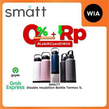 WIA Smatt Double Insulation Bottle Termos 1 Liter Tumbler Stainless White